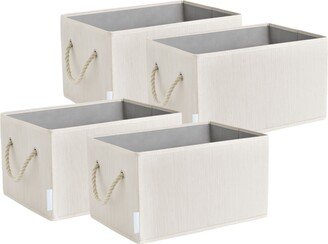 WeThinkStorage 20 Litre Collapsible Fabric Storage Bins with Cotton Rope Handles, Set of 4