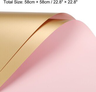 Unique Bargains Double Sided Color Flower Wrapping Paper Lotus Color+Gold Waterproof 10Pcs - Lotus Color and Gold