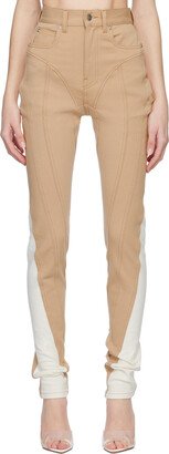 SSENSE Exclusive Beige & White Spiral Jeans