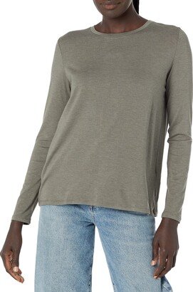 womens Soft Touch L/S Crewneck With Back Pleat Shirt