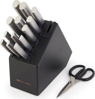 Slim Black 15pc Stainless Steel Knife Block Set