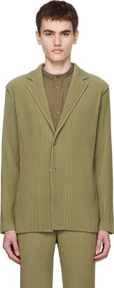 Khaki Tailored Pleats 1 Blazer