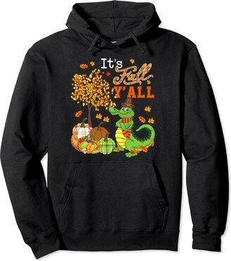 Wild Animal Thanksgiving Costume It's Autumn Y'all Thanksgiving Alligator Fall Tree Pumpkins Pullover Hoodie