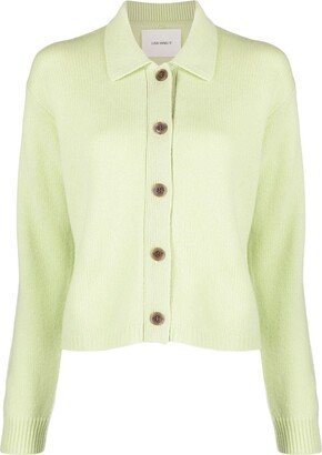 Pointed-Collar Cashmere Cardigan