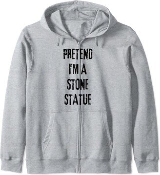 Lazy Easy Halloween Costumes for Men Women & Kids Pretend I'm Stone Statue Halloween Last Minute Costume Party Zip Hoodie