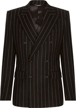 Pinstripe Double-Breasted Blazer