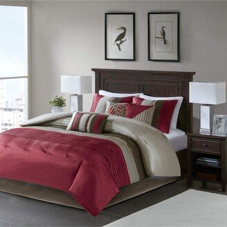 Gracie Mills 7-pc Amherst Comforter Set, Red - Cal King