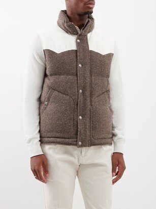 Herringbone Wool-blend Down Gilet