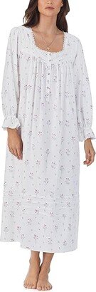 Cotton Flannel Long Sleeve Ballet Gown (Rosebuds) Women's Pajama