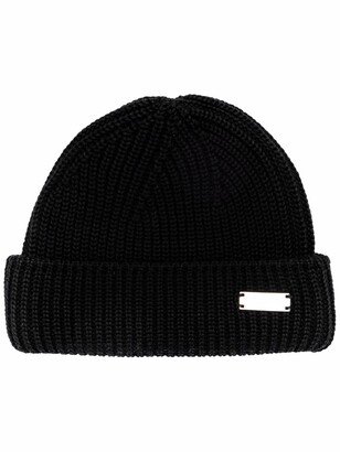 Logo-Plaque Wool Beanie