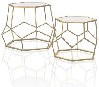 Jestina Geometric 2-Piece Nesting Table Set