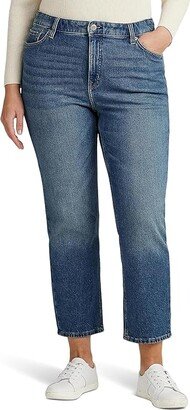 Plus-Size High-Rise Straight Ankle Jeans in City Blue Wash (City Blue Wash) Women's Jeans