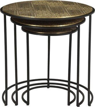 Nedir Iron Nesting Table Black -Set of 3 - 19 x 19