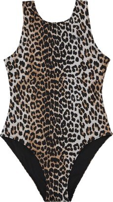 Leopard Print One-Piece Swimsuit