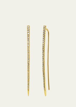 14K Yellow Gold Pave Diamond Spike Earrings