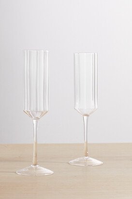 Fazeek - Wave Set Of Two Flute Glasses - Neutrals