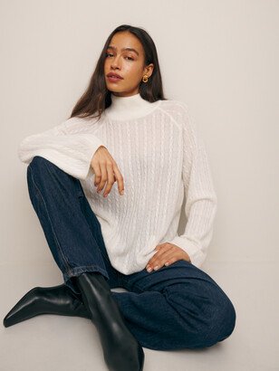 Garrett Cashmere Cable Oversized Turtleneck