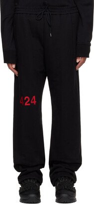 Black Embroidered Lounge Pants