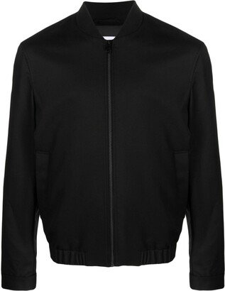 Band-Collar Zip-Fastening Bomber Jacket