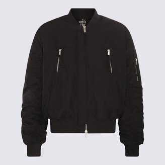 Black Cotton Bomber Casual Jacket