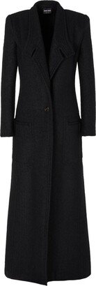 Single-Breasted Long Wool Coat-AA