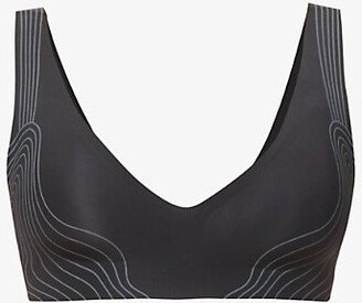 loggi Womens Black 004 Zero Feel V-neck tretch-woven bra