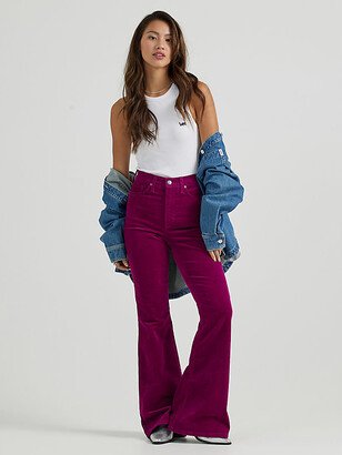 Womens High Rise Corduroy Flare Pants