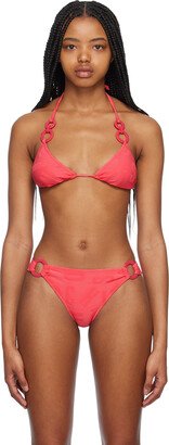 Pink Halter Bikini Top