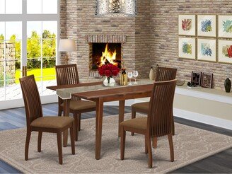 7 Pc Dining set with a Kitchen Table and 6 Wood Seat Kitchen Chairs in Oak Finish-AN