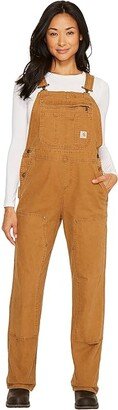 Crawford Double Front Bib Overalls Brown) Women's Clothing