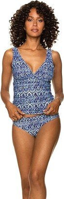 Luna Tankini (Island Batik Navy Multi) Women's Swimwear