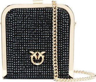 Rhinestone-Embellished Box Clutch Bag