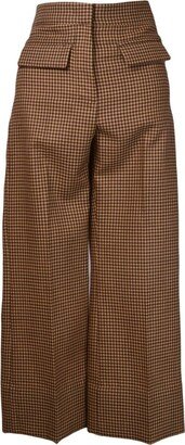 High Waist Checked Trousers