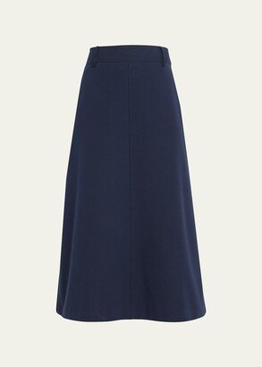 Cotton Jersey Midi Skirt