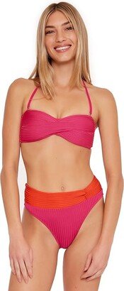 Olympia Twist Molded Bandeau (Pink) Women's Swimwear