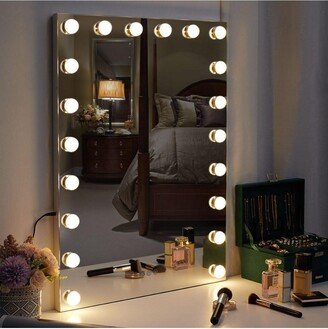 Living and Home Rectangle Hollywood Vanity Mirror with 20 Dimmable LED Bulbs