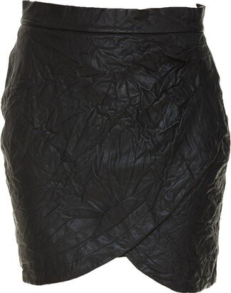 Wrapped Crinkled Mini Skirt-AA