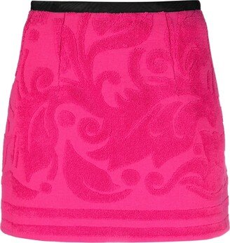 Terry-Cloth Jacquard Miniskirt