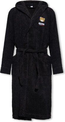 Bathrobe With Logo - Black