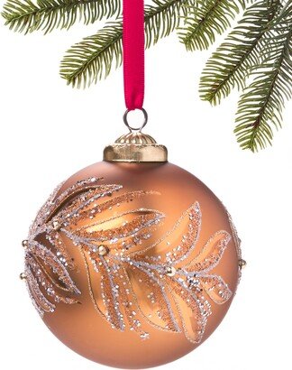 Spiced Cider Floral Glitter Ball Ornament, Created for Macy's