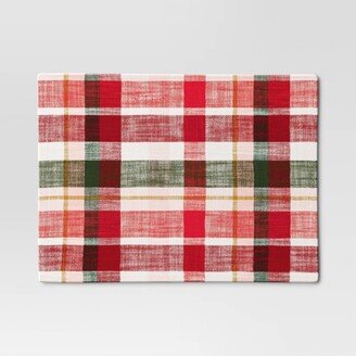 14x19 Woven Plaid Placemat Ivory