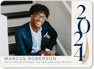 Graduation Announcements: Simple Swirl Graduation Announcement, Beige, 6X8, Matte, Signature Smooth Cardstock, Rounded