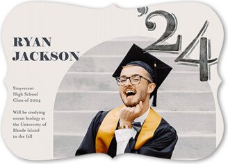 Graduation Announcements: Composed Year Graduation Announcement, Grey, 5X7, Matte, Signature Smooth Cardstock, Bracket