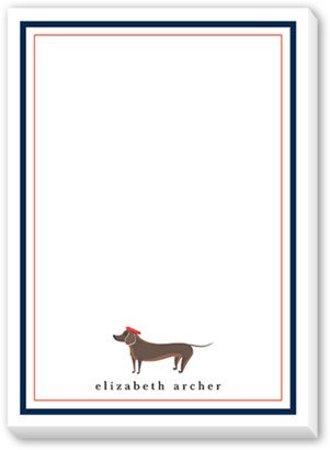 Notepads: Wiener Dog Love 5X7 Notepad, Blue, Matte