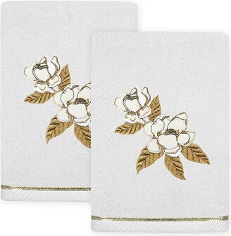 Maggie 2Pc Embellished Turkish Cotton Hand Towel Set