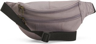 TJMAXX Leather Fanny Pack With Two Front Zippers