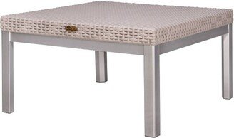 Russ Rattan Coffee Table with Aluminum Legs - - Lagoon