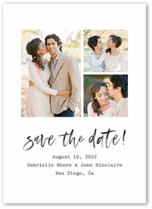 Save The Date Cards: Collage Brush Save The Date, White, 5X7, Matte, Signature Smooth Cardstock, Square