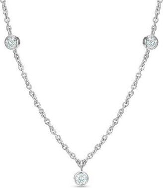 Clea Five Diamond Necklace In White Gold