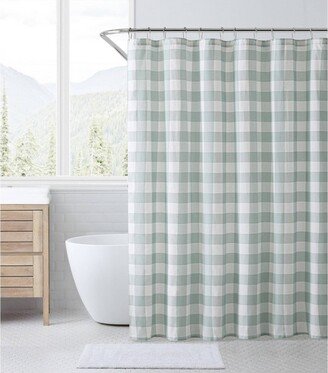 Cabin Plaid Shower Curtain Green